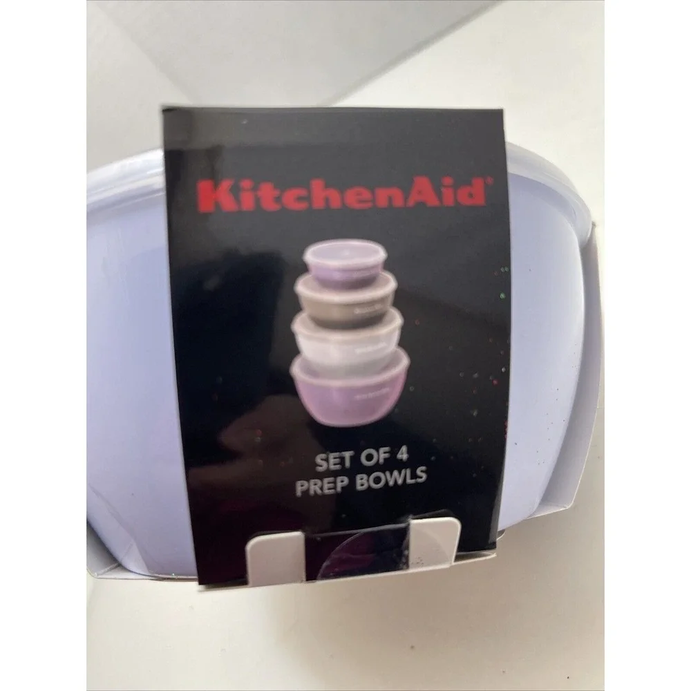 KitchenAid Set Of 4 Prep Bowls With Lids Dishwasher Safe BPA-Free 1 2 3 & 4 Cup‎